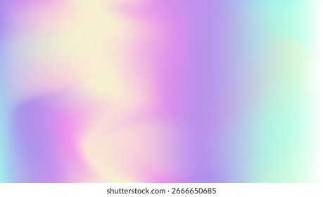 Holographic Texture. Shiny Vector. Chrome Fluid. Neon Geometric Illustration. Liquid Cover. Pearlescent Background. Abstract Background. Blue Retro Gradient. Pink Holographic Texture