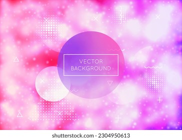 Holographic Texture. Simple Flyer. Purple Round Presentation. Retro Luminous Magazine. Space Screen. Hipster Design. Neon Pattern. Memphis Dots. Blue Holographic Texture