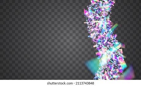Holographic Texture. Violet Blur Glitter. Bokeh Tinsel. Retro Christmas Serpentine. Glitter Foil. Cristal Sparkles. Disco Design. Fantasy Art. Purple Holographic Texture