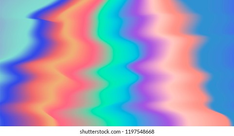 Holographic texure with rainbow stains. Glitched LED tv screen of vhs tape, bug, error, distortion.
