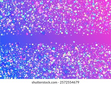 Holographic Tinsel. Light Texture. Happy Birthday Explosion. Blue Disco Confetti. Modern Banner. Cristal Ribbon. Rainbow Sparkle. Party Paper. Purple Holographic Tinsel