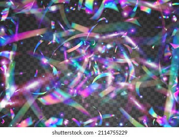 Holographic Tinsel. Metal Prismatic Gradient. Laser Prism. Digital Foil. Neon Sparkles. Purple Retro Texture. Surreal Art. Kaleidoscope Glare. Violet Holographic Tinsel