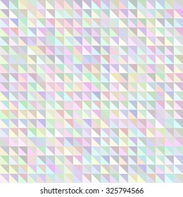 Holographic triangle geometric pattern. Iridescent pearl effect vector background.
