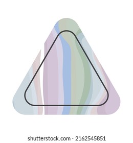 holographic triangle icon on white background