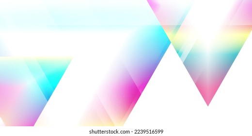 Holographic triangles geometric abstract tech background. Vector art colorful design