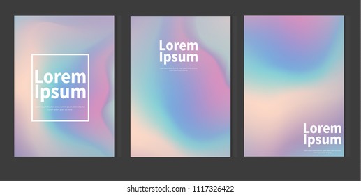 Holographic vector abstract background. pastel neon color cover design. Vector illustration. Design template. stock vector