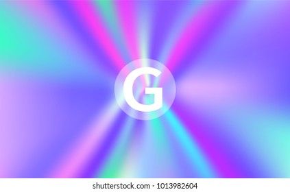 Holographic Vector Background. Iridescent Foil. Glitch Hologram. Pastel neon rainbow. Ultraviolet metallic paper. Template for presentation. Cover to web design.  Abstract colorful gradient. 