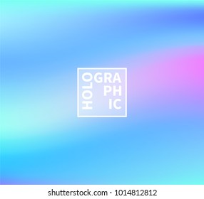 Holographic Vector Background. Iridescent Foil. Glitch Hologram. Pastel neon rainbow. Ultraviolet metallic paper. Template for presentation. Cover to web design.  Abstract colorful gradient. 