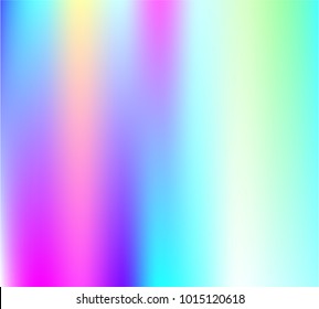 Holographic Vector Background. Iridescent Foil. Glitch Hologram. Pastel neon rainbow. Ultraviolet metallic paper. Template for presentation. Cover to web design.  Abstract colorful gradient. 