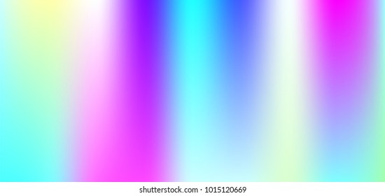 Holographic Vector Background. Iridescent Foil. Glitch Hologram. Pastel neon rainbow. Ultraviolet metallic paper. Template for presentation. Cover to web design.  Abstract colorful gradient. 