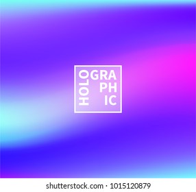 Holographic Vector Background. Iridescent Foil. Glitch Hologram. Pastel neon rainbow. Ultraviolet metallic paper. Template for presentation. Cover to web design.  Abstract colorful gradient. 