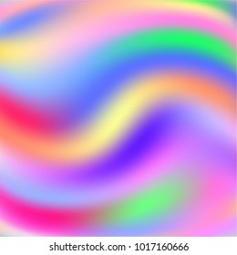 Holographic Vector Background. Iridescent Foil. Glitch Hologram. Pastel neon rainbow. Ultraviolet metallic paper. Template for presentation. Cover to web design.  Abstract colorful gradient. 