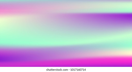 Holographic Vector Background. Iridescent Foil. Glitch Hologram. Pastel neon rainbow. Ultraviolet metallic paper. Template for presentation. Cover to web design.  Abstract colorful gradient. 