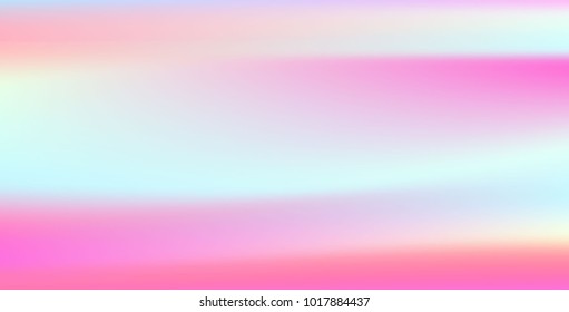 Holographic Vector Background. Iridescent Foil. Glitch Hologram. Pastel neon rainbow. Ultraviolet metallic paper. Template for presentation. Cover to web design.  Abstract colorful gradient. 