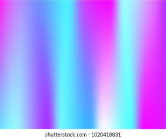 Holographic Vector Background. Iridescent Foil. Glitch Hologram. Pastel neon rainbow. Ultraviolet metallic paper. Template for presentation. Cover to web design.  Abstract colorful gradient. 
