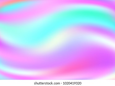 Holographic Vector Background. Iridescent Foil. Glitch Hologram. Pastel neon rainbow. Ultraviolet metallic paper. Template for presentation. Cover to web design.  Abstract colorful gradient. 