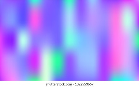Holographic Vector Background. Iridescent Foil. Glitch Hologram. Pastel neon rainbow. Ultraviolet metallic paper. Template for presentation. Cover to web design.  Abstract colorful gradient. 