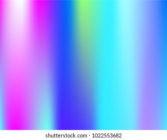 Holographic Vector Background. Iridescent Foil. Glitch Hologram. Pastel neon rainbow. Ultraviolet metallic paper. Template for presentation. Cover to web design.  Abstract colorful gradient. 