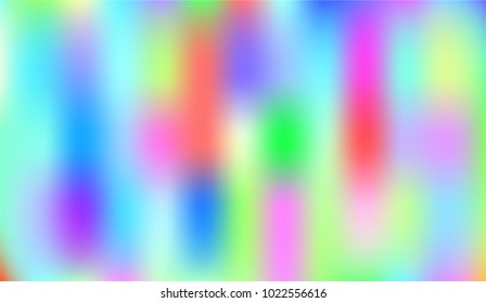 Holographic Vector Background. Iridescent Foil. Glitch Hologram. Pastel neon rainbow. Ultraviolet metallic paper. Template for presentation. Cover to web design.  Abstract colorful gradient. 