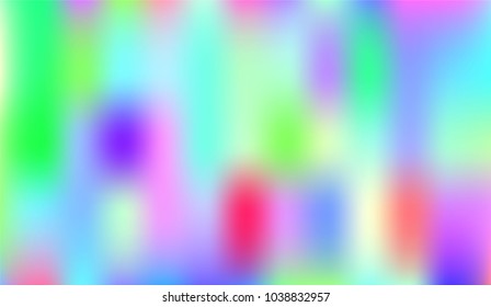 Holographic Vector Background. Iridescent Foil. Glitch Hologram. Pastel neon rainbow. Ultraviolet metallic paper. Template for presentation. Cover to web design.  Abstract colorful gradient. 