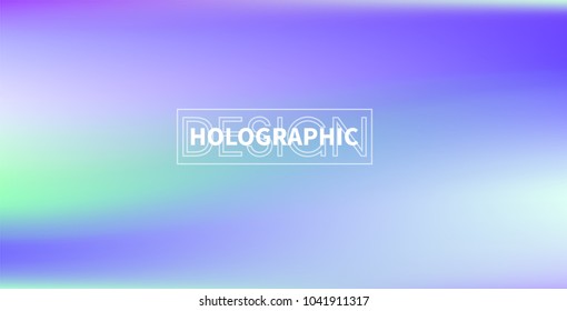 Holographic Vector Background. Iridescent Foil. Glitch Hologram. Pastel neon rainbow. Ultraviolet metallic paper. Template for presentation. Cover to web design.  Abstract colorful gradient. 
