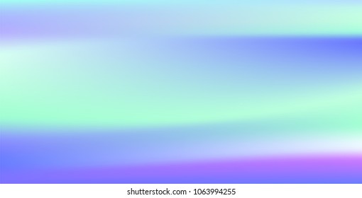 Holographic Vector Background. Iridescent Foil. Glitch Hologram. Pastel neon rainbow. Ultraviolet metallic paper. Template for presentation. Cover to web design.  Abstract colorful gradient. 