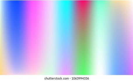 Holographic Vector Background. Iridescent Foil. Glitch Hologram. Pastel neon rainbow. Ultraviolet metallic paper. Template for presentation. Cover to web design.  Abstract colorful gradient. 