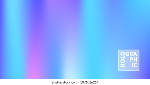 Holographic Vector Background. Iridescent Foil. Glitch Hologram. Pastel neon rainbow. Ultraviolet metallic paper. Template for presentation. Cover to web design.  Abstract colorful gradient. 