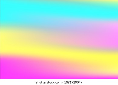 Holographic Vector Background. Iridescent Foil. Glitch Hologram. Pastel neon rainbow. Ultraviolet metallic paper. Template for presentation. Cover to web design.  Abstract colorful gradient. 