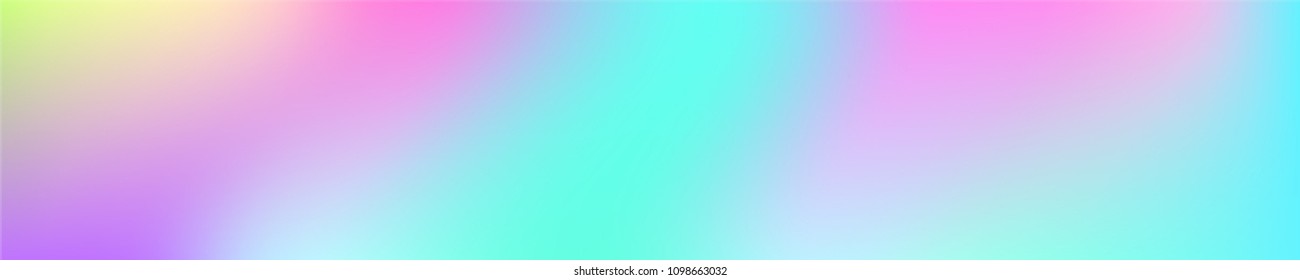 Holographic Vector Background. Iridescent Foil. Glitch Hologram. Pastel neon rainbow. Ultraviolet metallic paper. Template for presentation. Cover to web design.  Abstract colorful gradient. 