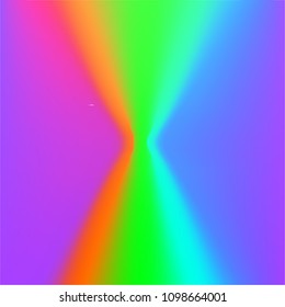 Holographic Vector Background. Iridescent Foil. Glitch Hologram. Pastel neon rainbow. Ultraviolet metallic paper. Template for presentation. Cover to web design.  Abstract colorful gradient. 