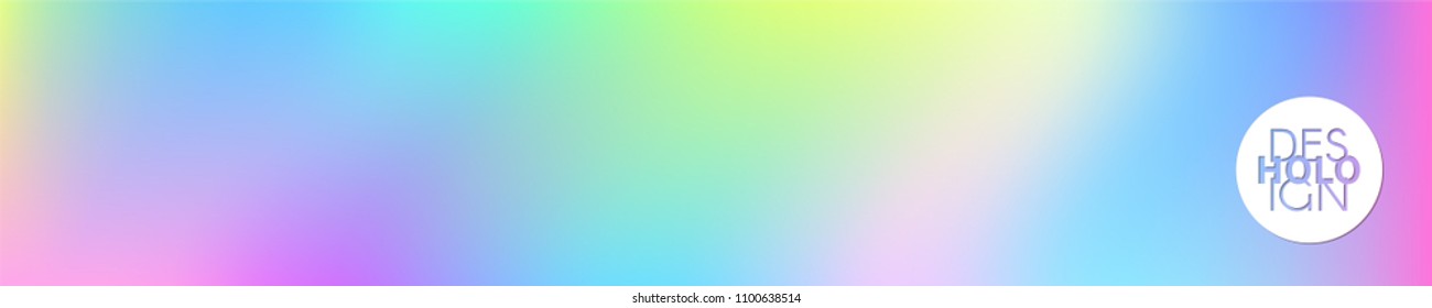 Holographic Vector Background. Iridescent Foil. Glitch Hologram. Pastel neon rainbow. Ultraviolet metallic paper. Template for presentation. Cover to web design.  Abstract colorful gradient. 