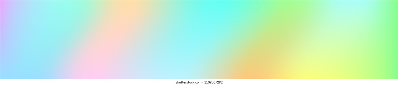 Holographic Vector Background. Iridescent Foil. Glitch Hologram. Pastel neon rainbow. Ultraviolet metallic paper. Template for presentation. Cover to web design.  Abstract colorful gradient. 