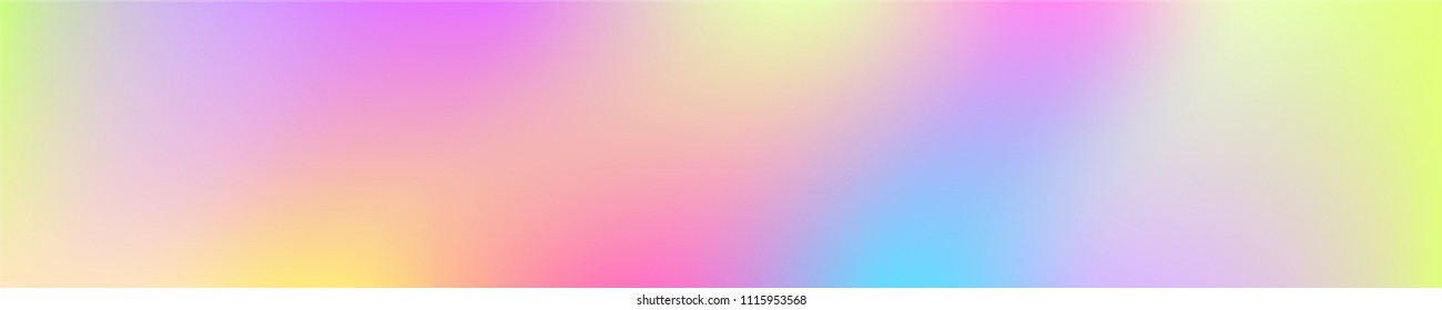 Holographic Vector Background. Iridescent Foil. Glitch Hologram. Pastel neon rainbow. Ultraviolet metallic paper. Template for presentation. Cover to web design.  Abstract colorful gradient. 