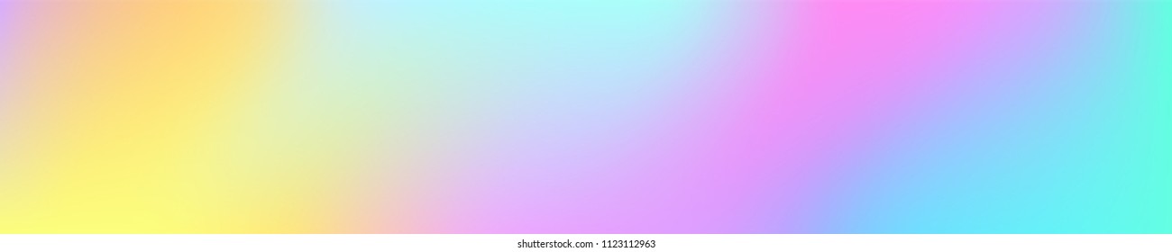 Holographic Vector Background. Iridescent Foil. Glitch Hologram. Pastel neon rainbow. Ultraviolet metallic paper. Template for presentation. Cover to web design.  Abstract colorful gradient. 