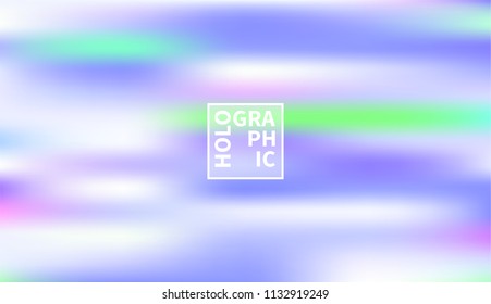 Holographic Vector Background. Iridescent Foil. Glitch Hologram. Pastel neon rainbow. Ultraviolet metallic paper. Template for presentation. Cover to web design.  Abstract colorful gradient. 