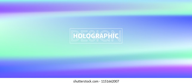 Holographic Vector Background. Iridescent Foil. Glitch Hologram. Pastel neon rainbow. Ultraviolet metallic paper. Template for presentation. Cover to web design.  Abstract colorful gradient. 