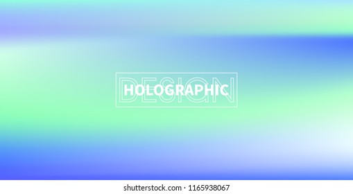Holographic Vector Background. Iridescent Foil. Glitch Hologram. Pastel neon rainbow. Ultraviolet metallic paper. Template for presentation. Cover to web design.  Abstract colorful gradient. 