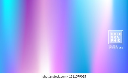 Holographic Vector Background. Iridescent Foil. Glitch Hologram. Pastel neon rainbow. Ultraviolet metallic paper. Template for presentation. Cover to web design. Abstract colorful gradient. - Vector