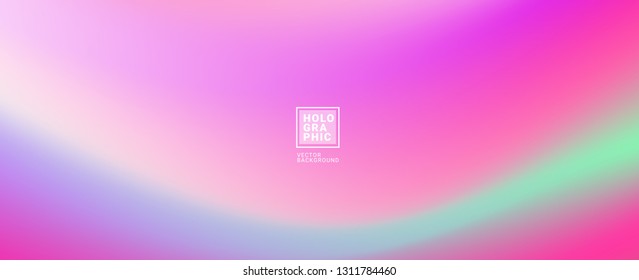 Holographic Vector Background. Iridescent Foil. Glitch Hologram. Pastel neon rainbow. Ultraviolet metallic paper. Template for presentation. Cover to web design. Abstract colorful gradient. - Vector