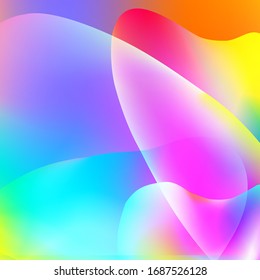 Fondo del vector holográfico. Aceite irlandés. Holograma. Arcoiris de neón pastel. Papel metálico ultravioleta. Plantilla para presentación. Cubierta para diseño web. Gradiente colorido abstracto.
