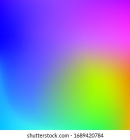 Holografische Vektorillustration, Hintergrund. Unberührte Folie. Glitch Hologram. Pastellneonregenbogen. Ultraviolettes metallisches Papier. Vorlage zur Präsentation. Cover to Web Design. Abstrakter Farbverlauf.