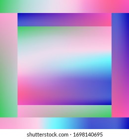 Holographic Vector Background. Iridescent Foil. Glitch Hologram. Pastel neon rainbow. Ultraviolet metallic paper. Template for presentation. Cover to web design. Abstract colorful gradient.