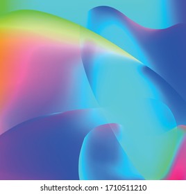 Fondo del vector holográfico. Aceite irlandés. Holograma. Arcoiris de neón pastel. Papel metálico ultravioleta. Plantilla para presentación. Cubierta para diseño web. Gradiente colorido abstracto.