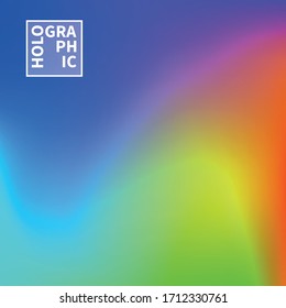 Holographic Vector Background. Iridescent Foil. Glitch Hologram. Pastel neon rainbow. Ultraviolet metallic paper. Template for presentation. Cover to web design. Abstract colorful gradient.