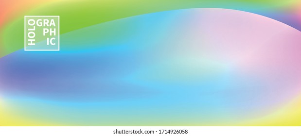 Fondo del vector holográfico. Aceite irlandés. Holograma. Arcoiris de neón pastel. Papel metálico ultravioleta. Plantilla para presentación. Cubierta para diseño web. Gradiente colorido abstracto.