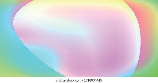 Holographic Vector Background. Iridescent Foil. Glitch Hologram. Pastel neon rainbow. Ultraviolet metallic paper. Template for presentation. Cover to web design. Abstract colorful gradient.
