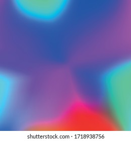 Holografischer Vektorhintergrund. Unberührte Folie. Glitch Hologram. Pastellneonregenbogen. Ultraviolettes metallisches Papier. Vorlage zur Präsentation. Cover to Web Design. Abstrakter Farbverlauf.