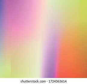 Fondo del vector holográfico. Aceite irlandés. Holograma brillante. Arcoiris de neón pastel. Papel metálico ultravioleta. Plantilla para presentación. Cubierta al diseño web. Gradiente colorido abstracto.