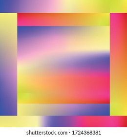 Fondo del vector holográfico. Aceite irlandés. Holograma brillante. Arcoiris de neón pastel. Papel metálico ultravioleta. Plantilla para presentación. Cubierta al diseño web. Gradiente colorido abstracto.